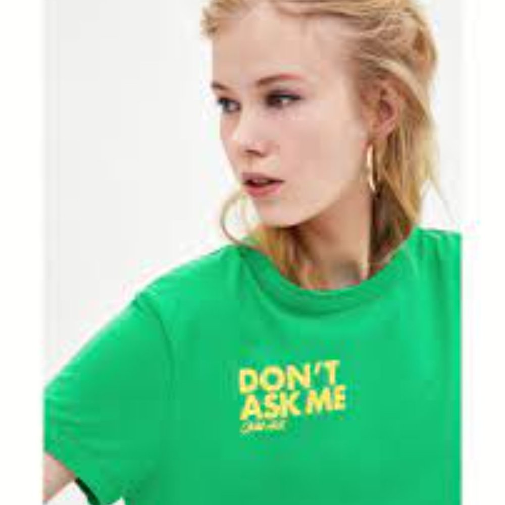 Zara Green Don’t Ask Me T-Shirt